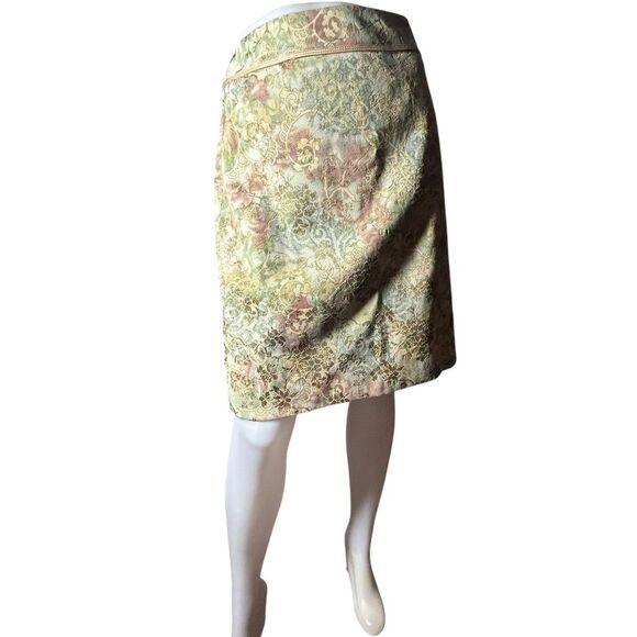 Larry Levine Women's Size 14 2pc Blazer Skirt Career Set Jacquard Work Lined - Picture 3 of 16